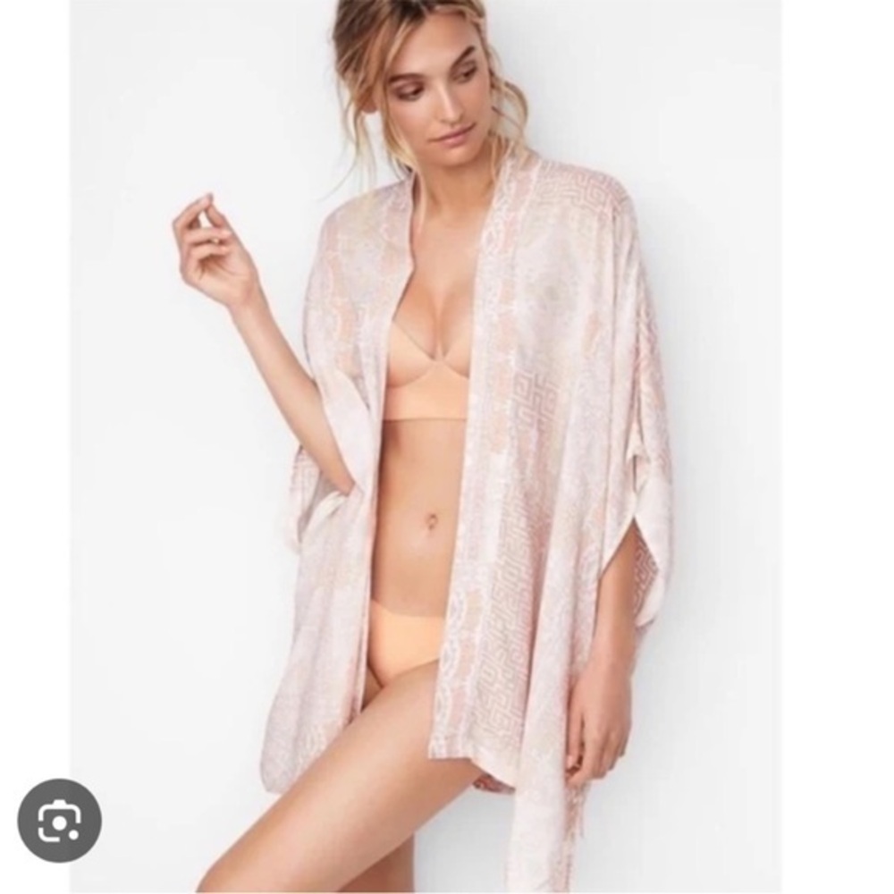 Victoria's Secret Blush Cream Tan Open Front Kimono Coverup